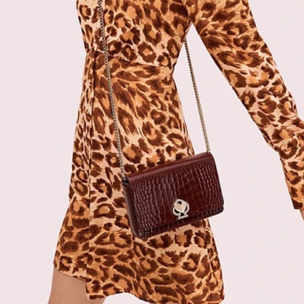 Kate spade Romy Croc-embossed Chain Wallet